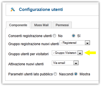 Configurazione utenti